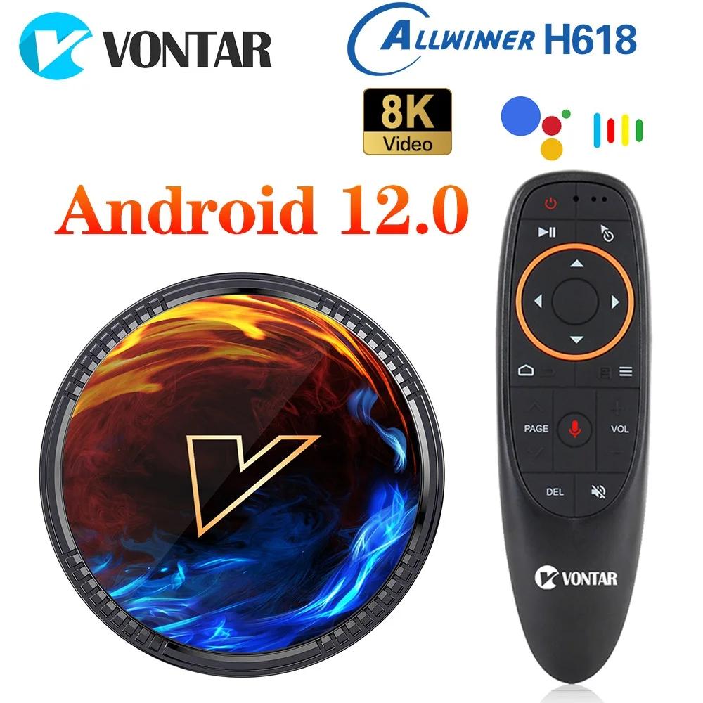 VONTAR  ̽ ̵ ÷̾, H1 ȵ̵ 12.0 TV ڽ, Allwinner H618  ھ Cortex A53 , 8K 4K HDR10 + BT5.0 + Wifi6, 2G